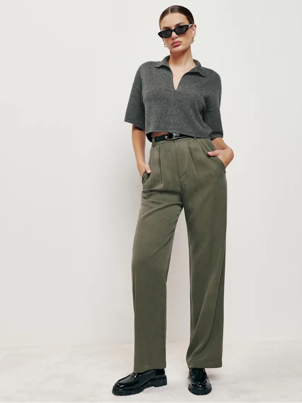 Reformation Mason Pant Army Green 6